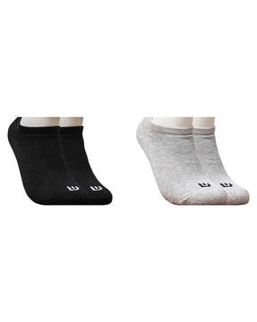 unisex pack of 2 knitted no-show socks