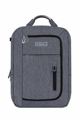 unisex polyster zip closure laptop backpack - grey