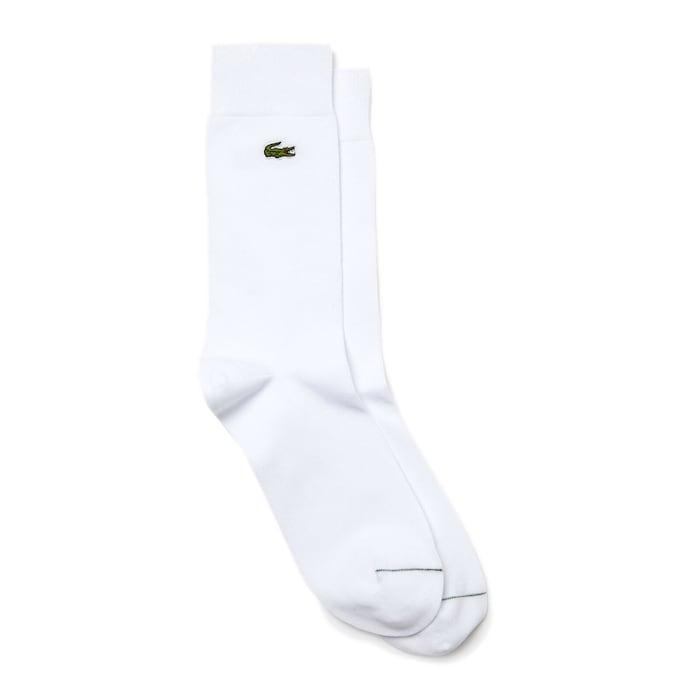 unisex white cotton blend high-cut socks