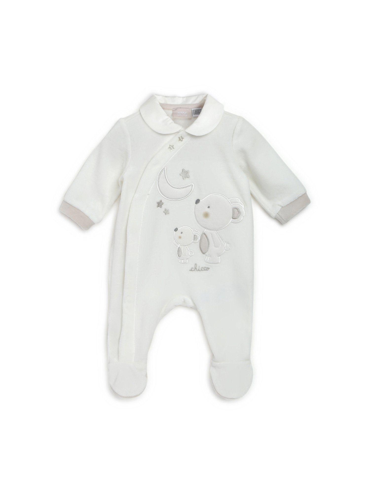 unisex white front opening rompers