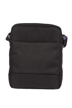 unisex zip closure crossbody handbag - black