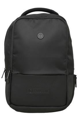 unisex zip closure laptop backpack - black