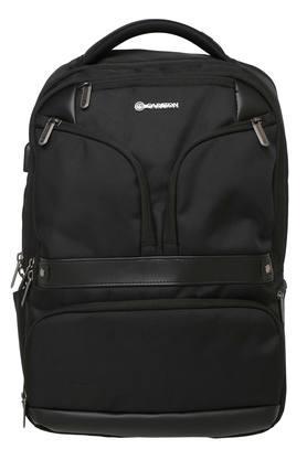 unisex zip closure laptop backpack - black