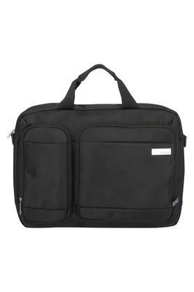 unisex zip closure laptop briefcase - black