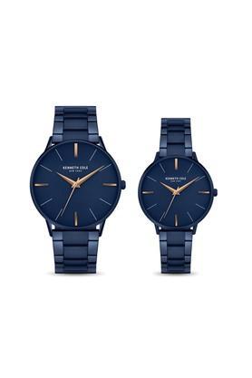 unisex 42 mm blue dial stainless steel analog watch