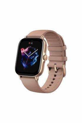 unisex 42 mm gts 3 rose gold dial silicone amoled smart watch - a2035