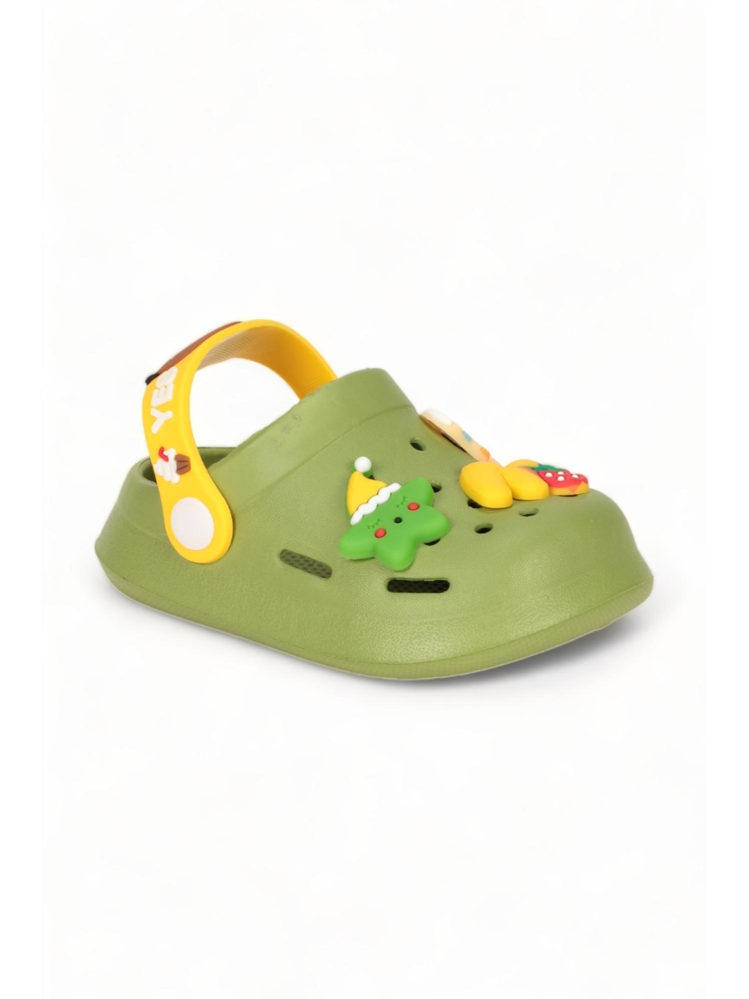 unisex bear applique anti-slip clogs - green