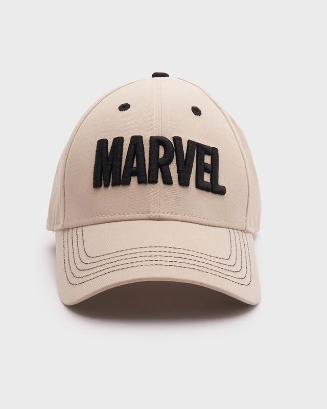 unisex beige marvel embroidered baseball cap