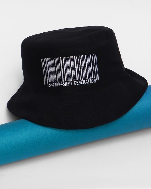 unisex black brainwashed bucket hat