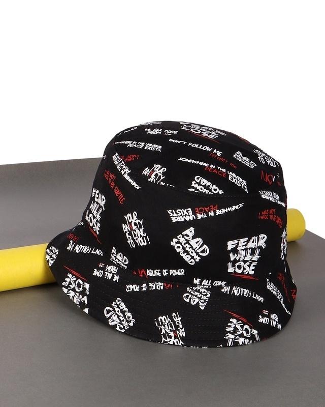 unisex black don't follow me printed bucket hat