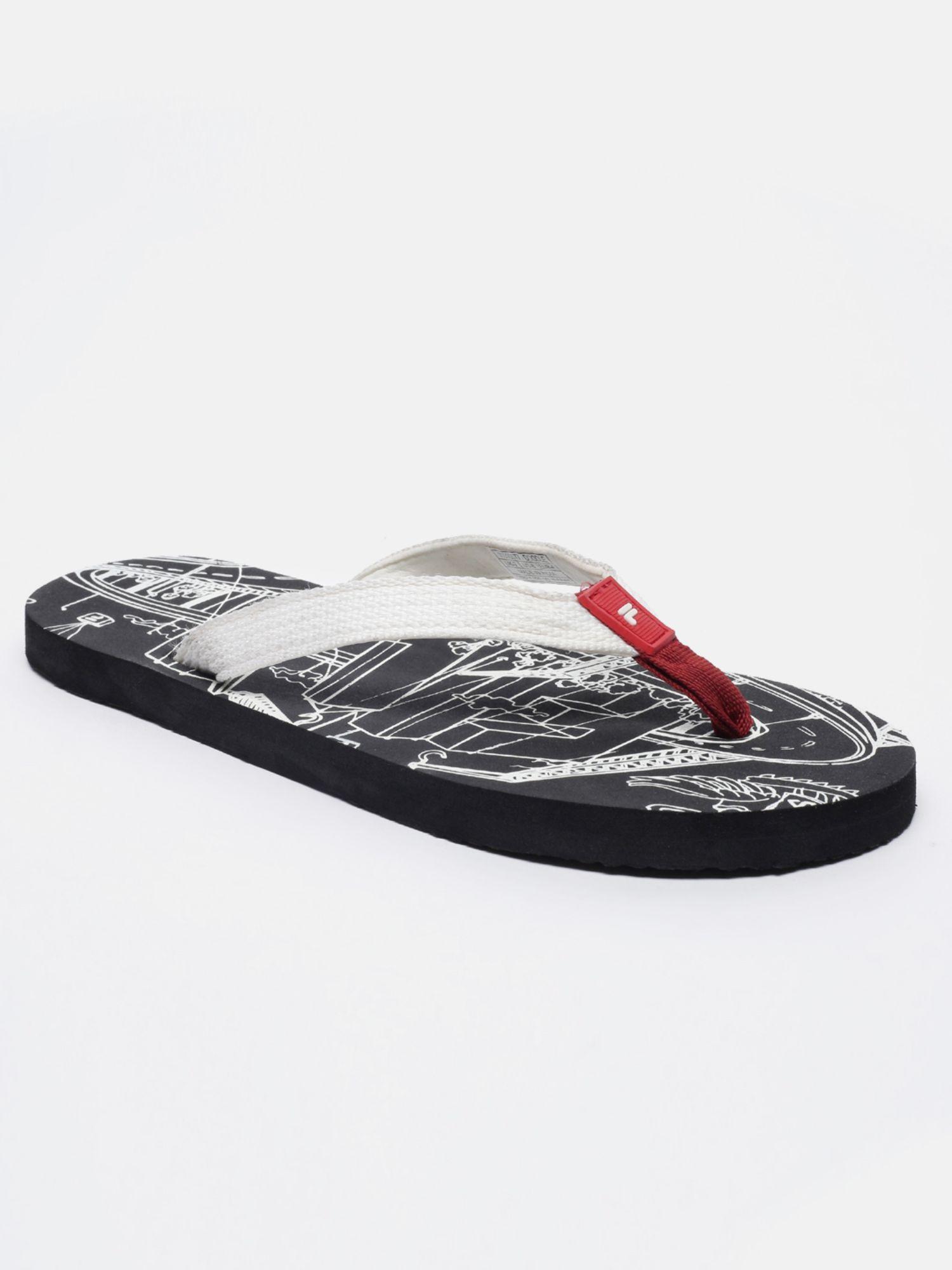 unisex black doodle flipflops