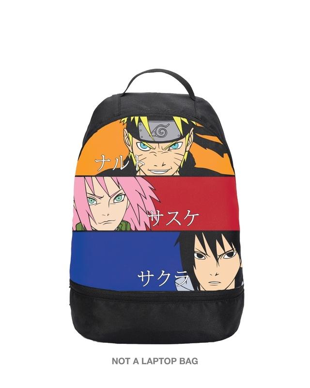 unisex black naruto team 7 small backpack