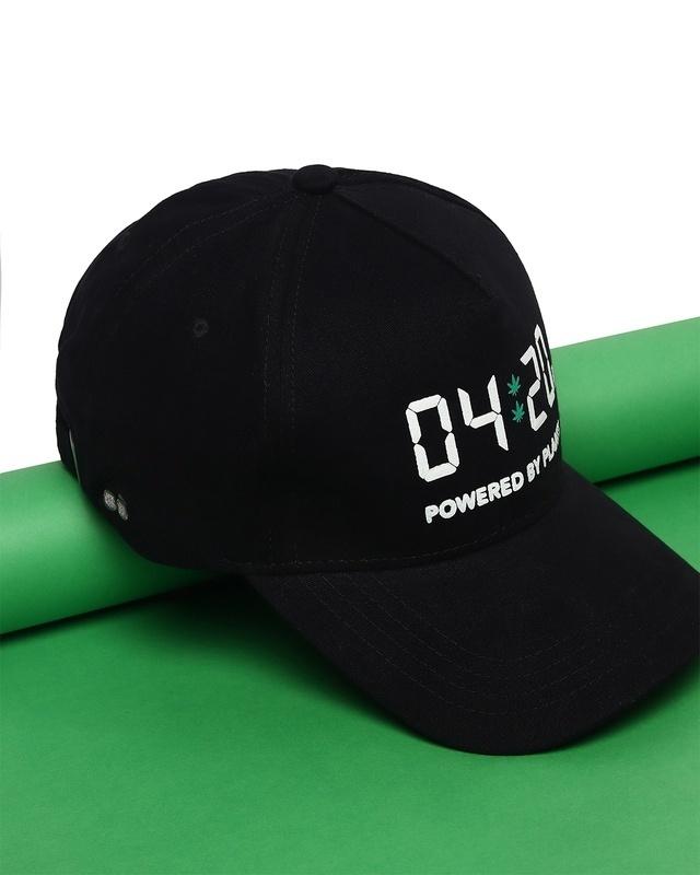 unisex black powered by 420 baseball cap