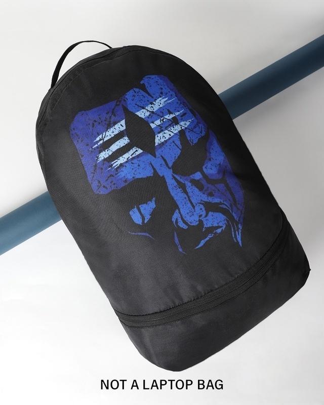 unisex blue baba printed small backpack