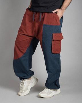 unisex colourblock loose fit cargo hopper pants