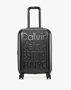unisex est in nyc brand embossed small trolley bag