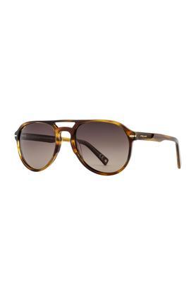 unisex full rim polarized aviator sunglasses - pl-gold 141-430-56