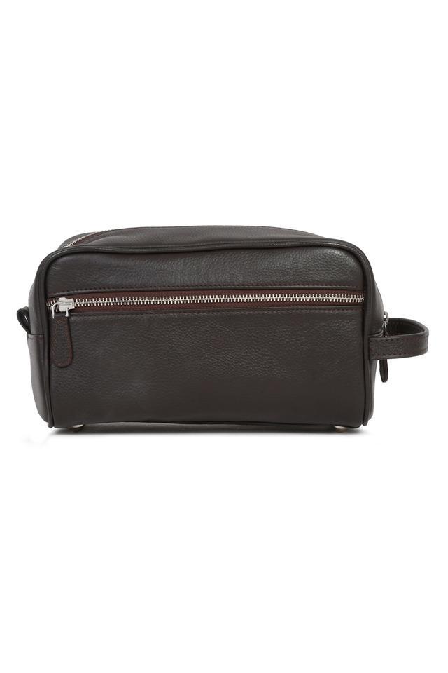 unisex italian milled leather toiletry kit travel organizer pouch