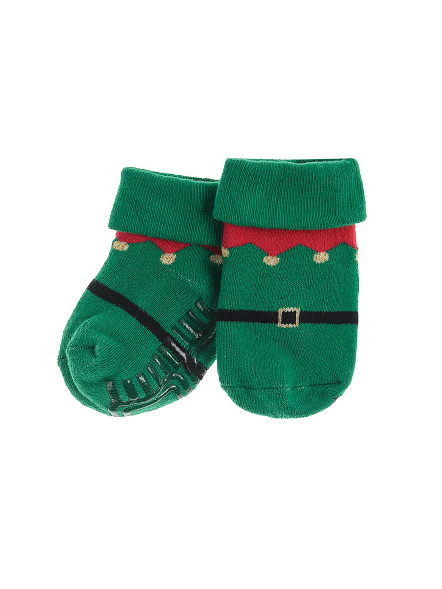 unisex kids green printed socks