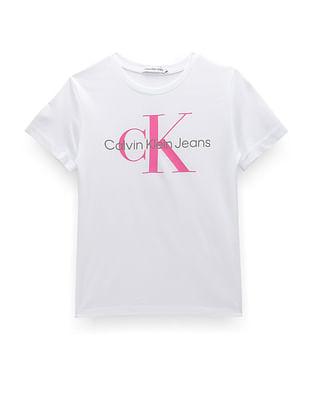 unisex kids monogram cotton t-shirt