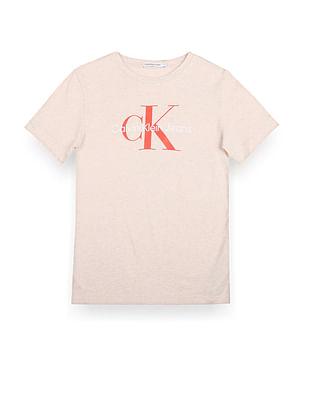 unisex kids monogram heathered t-shirt