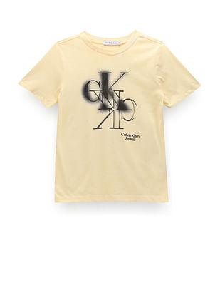 unisex kids spray monogram t-shirt