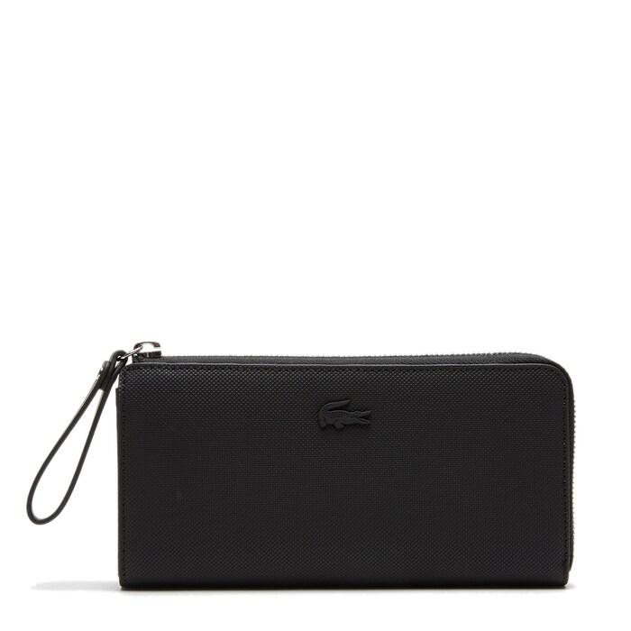 unisex lacoste eight card slot zip wallet