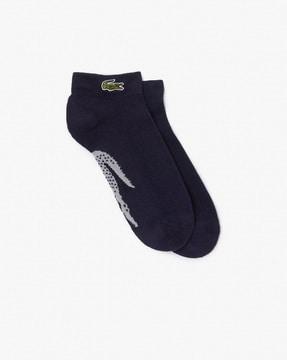 unisex lacoste sport stretch cotton low-cut socks