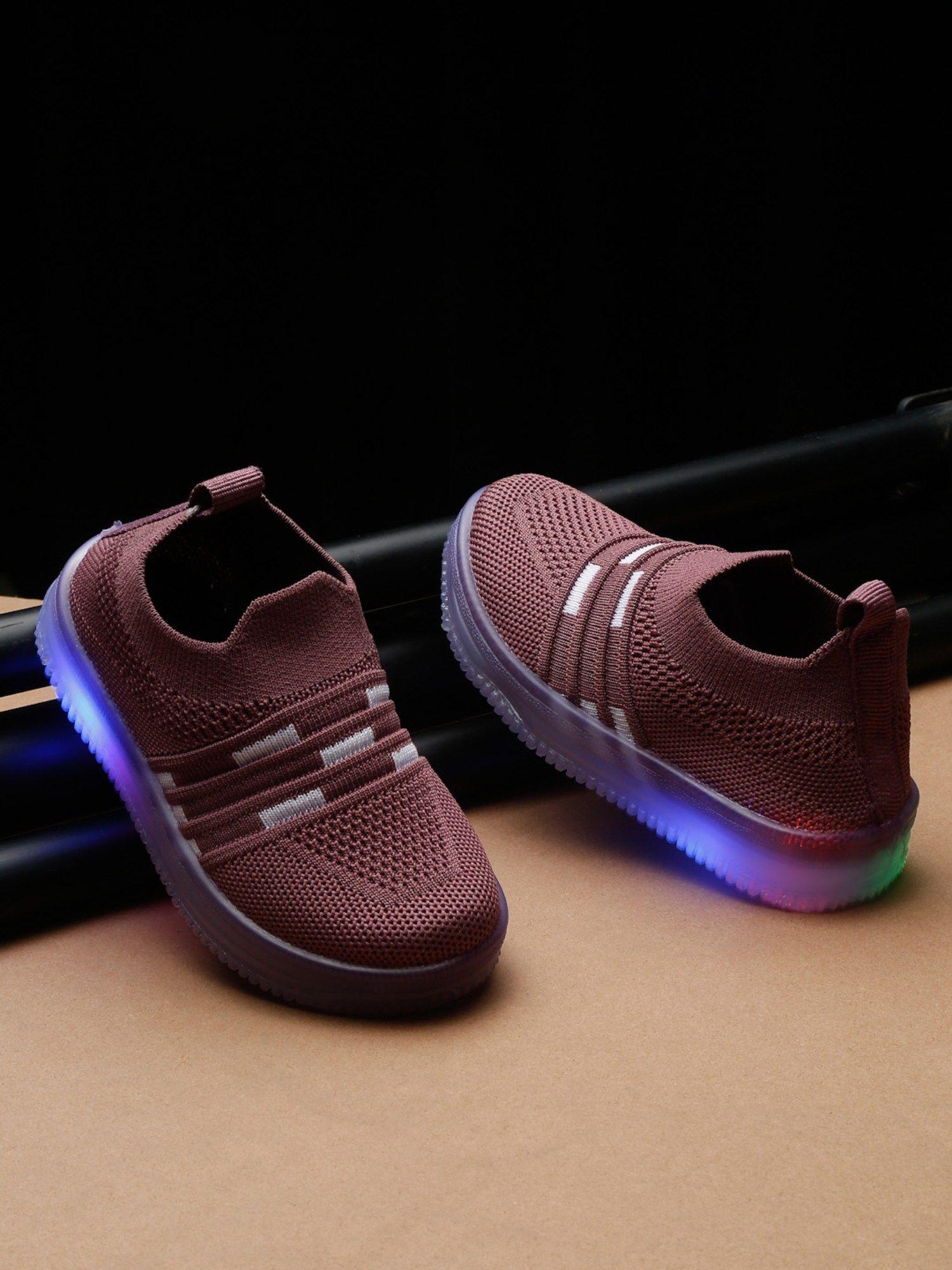 unisex led slip ons sneakers - purple