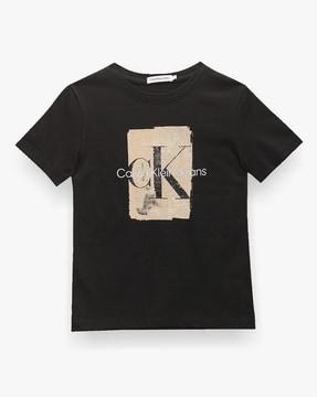 unisex logo print regular fit crew-neck t-shirt