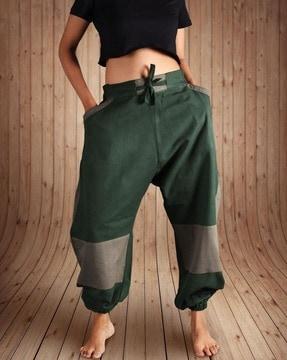 unisex loose fit hopper pants with knee patch