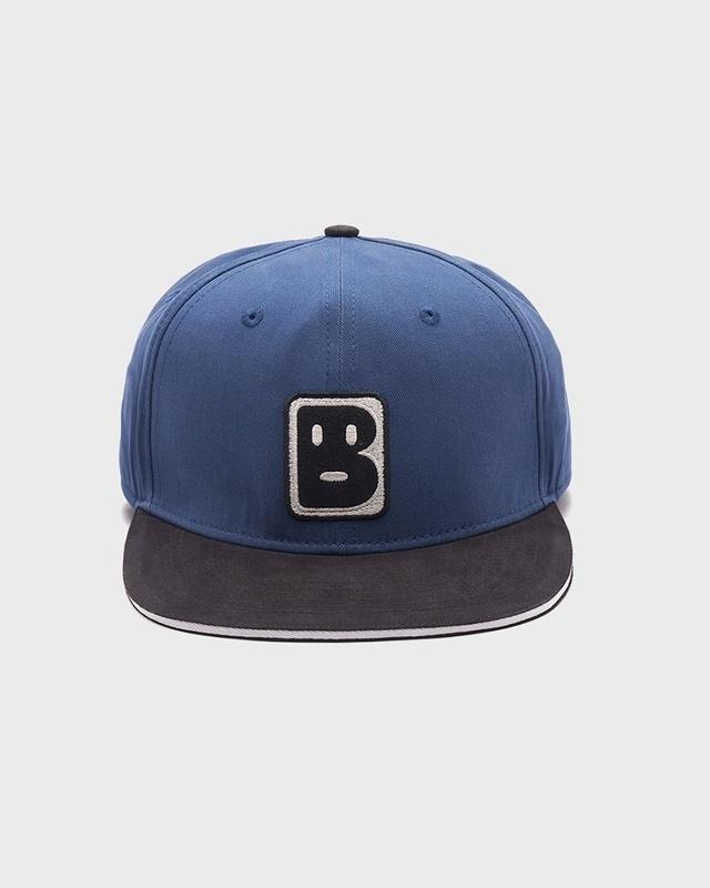 unisex navy blue big b embroidered snapback cap