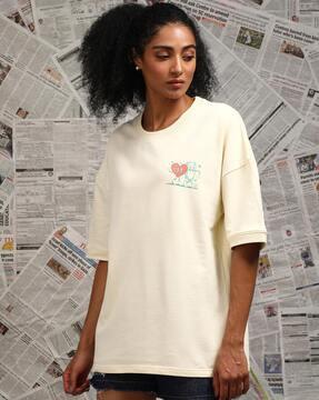 unisex oversized drop shoulder printed t-shirt