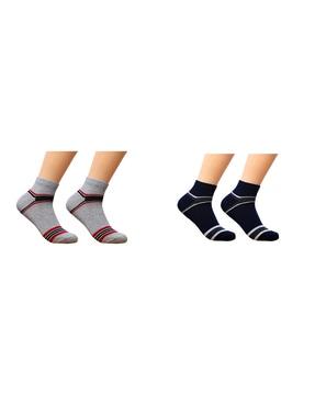 unisex pack of 2 knitted ankle-length socks