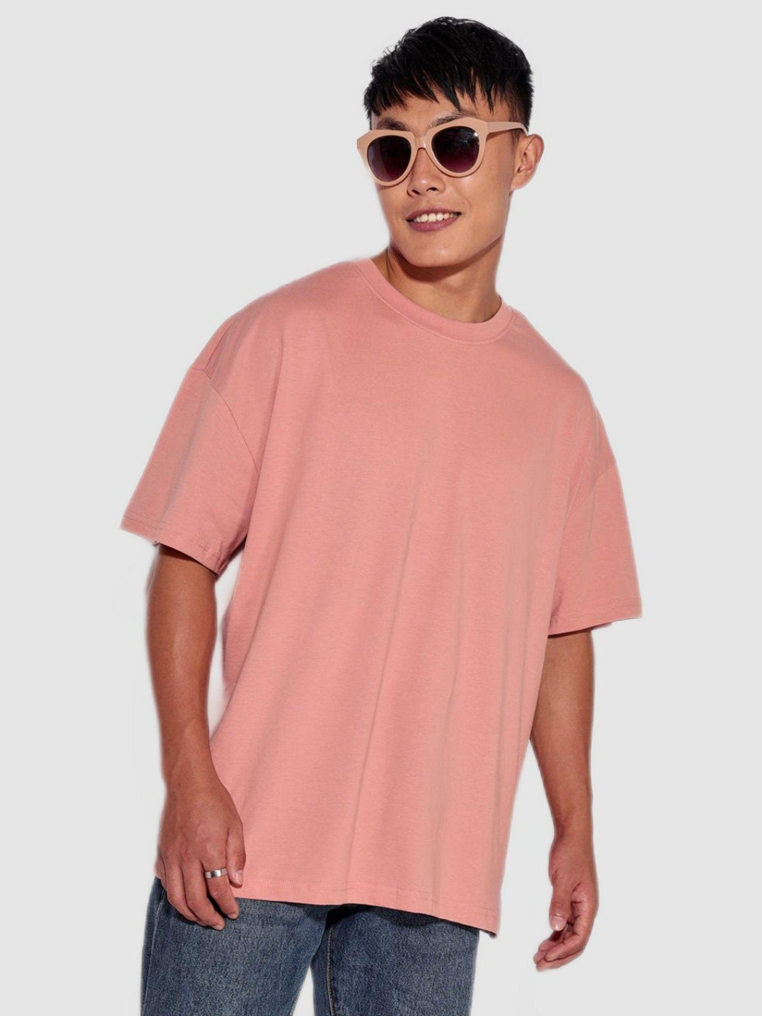 unisex pink solid t-shirt