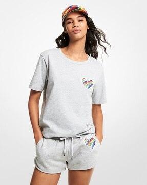 unisex pride rainbow badge organic cotton t-shirt
