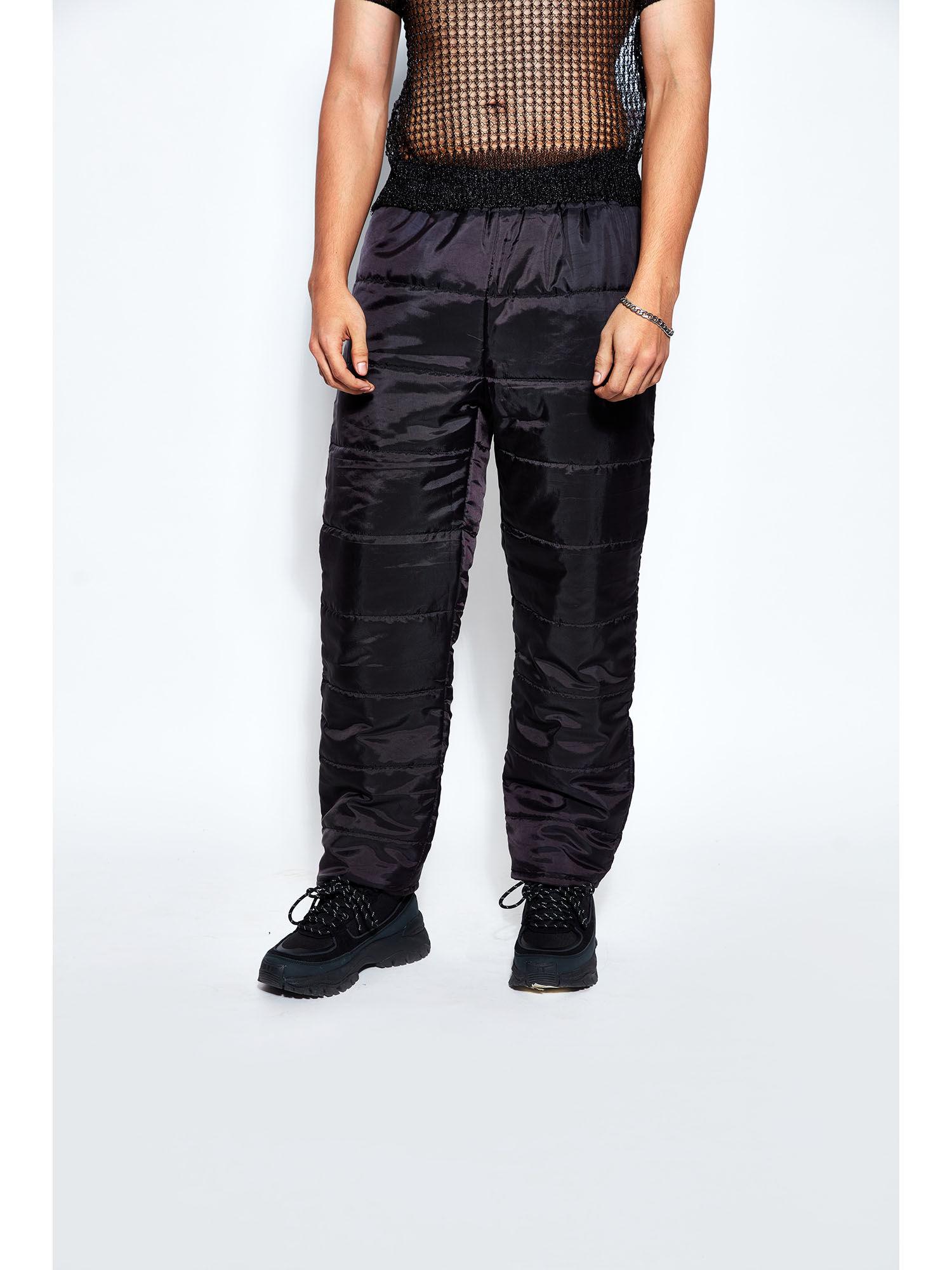 unisex puffer pants black