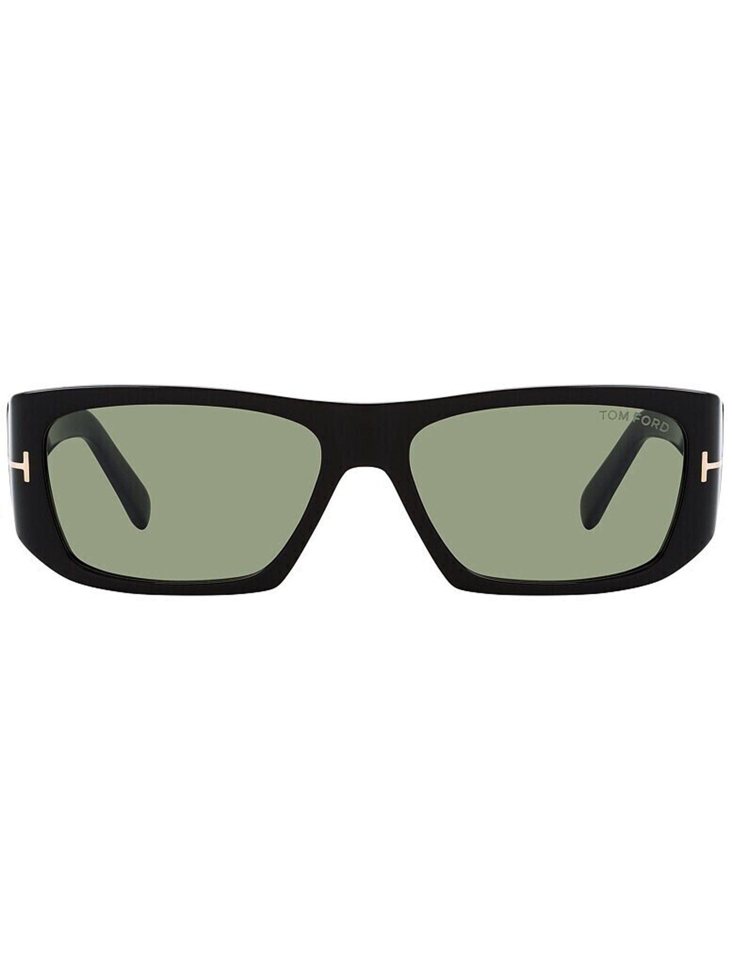 unisex rectangle green lens sunglasses - ft0986 56 01n
