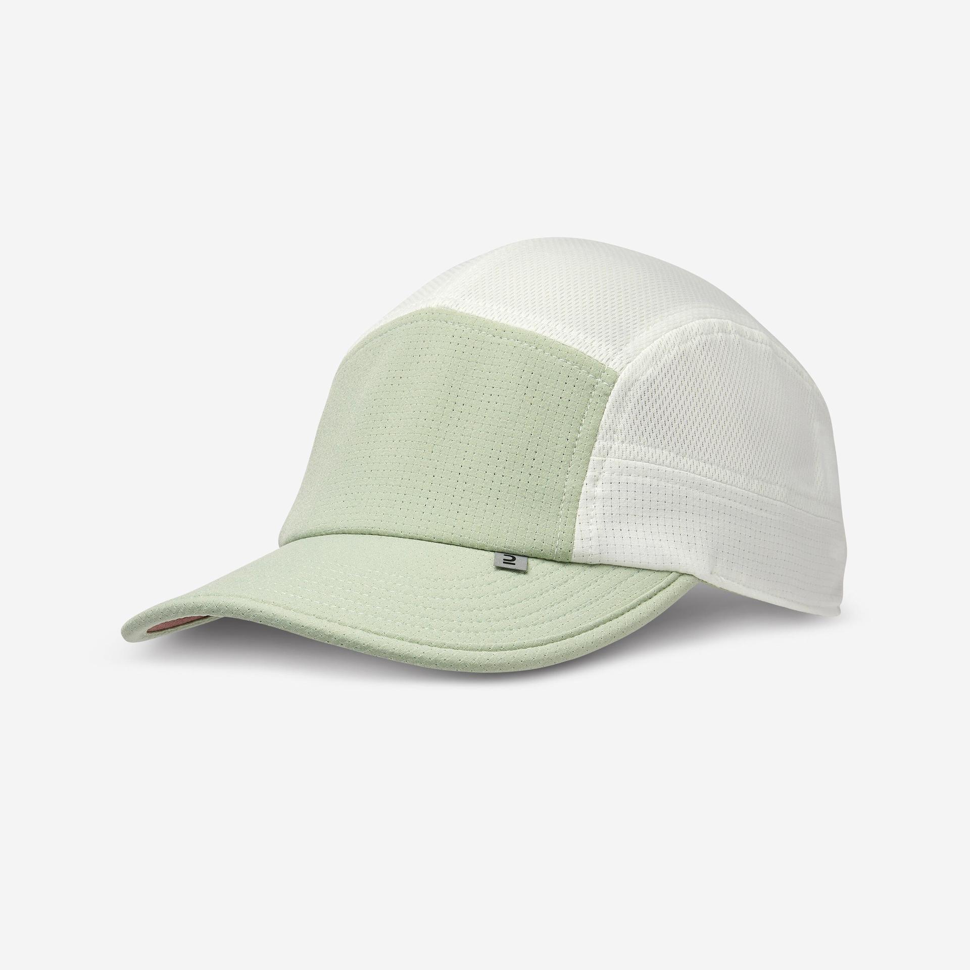 unisex running cap - kiprun 5 panels green white