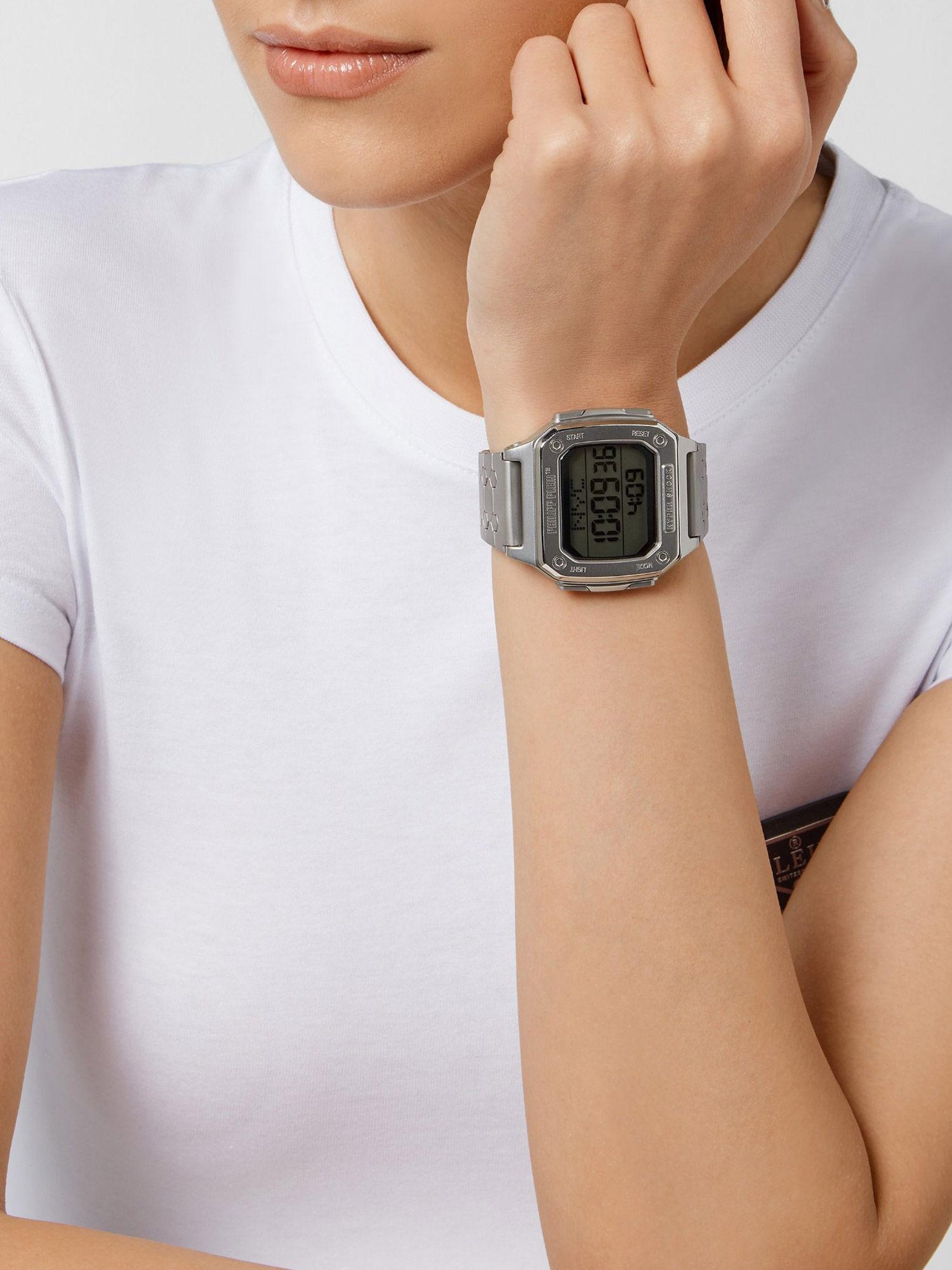 unisex silver digital dial watch-pwhaa0521 (m)