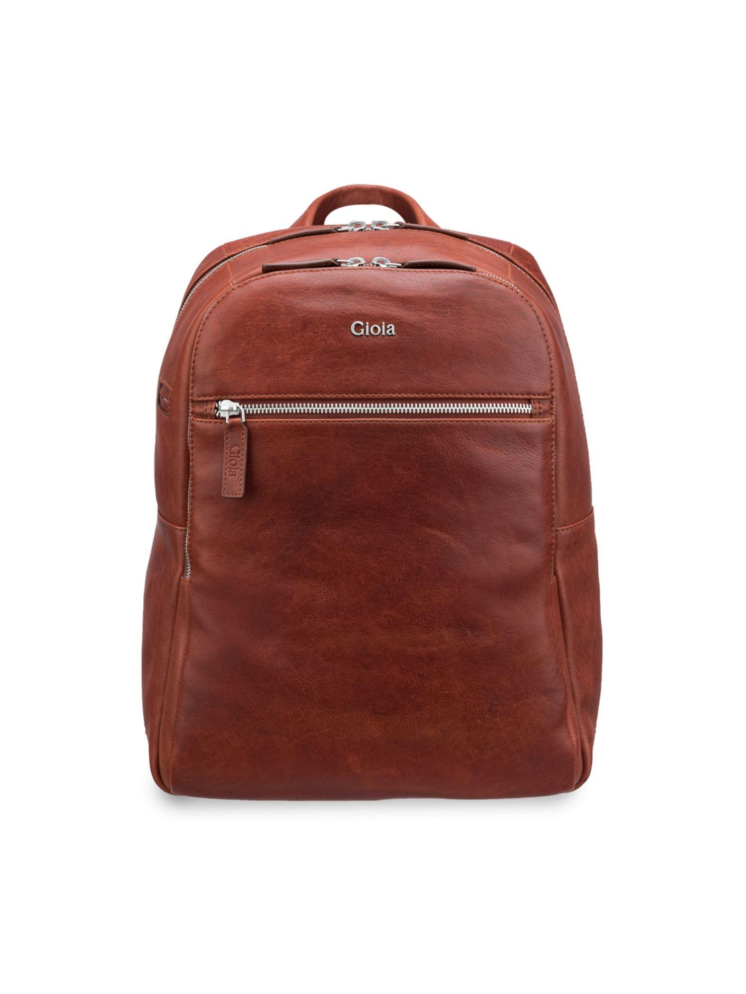 unisex solid louis backpack - brown