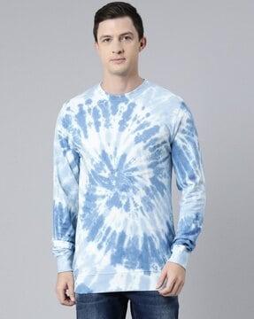 unisex tie & dye regular fit crew-neck sweatshirt