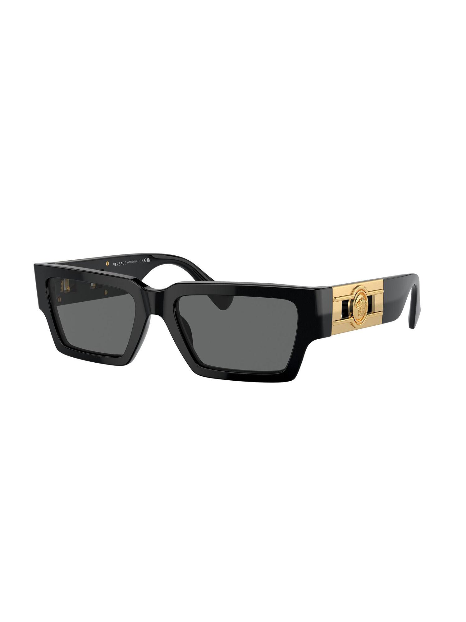 unisex uv protected grey lens rectangle sunglasses - 0ve4459gb1/8754 (54)