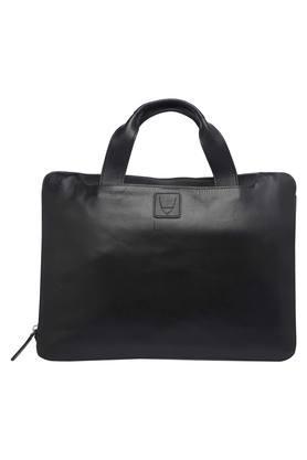 unisex zip closure laptop bag - black