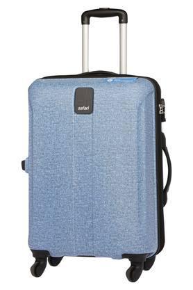 unisex zipper closure hard trolley - blue