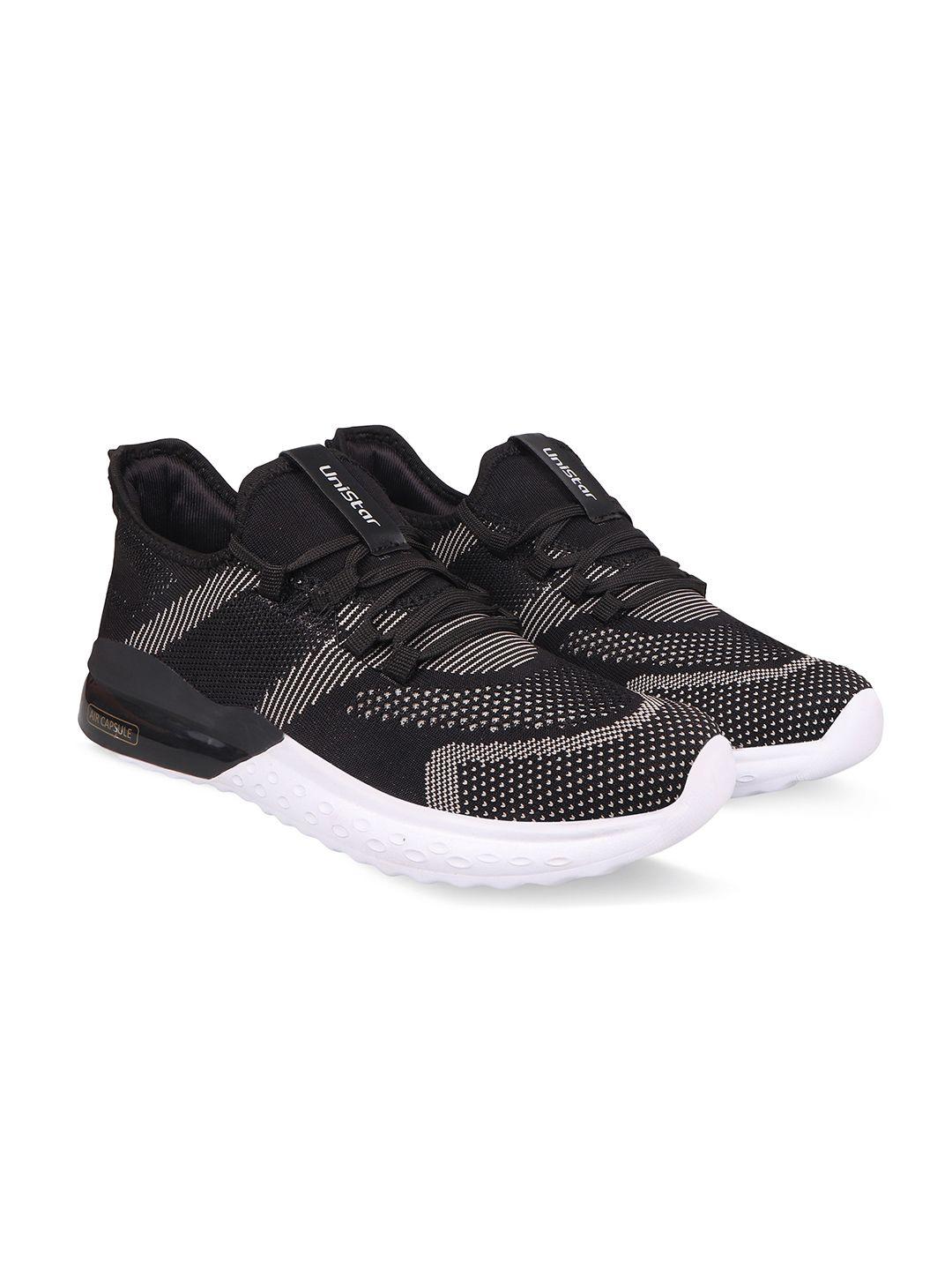 unistar men black mesh walking shoes