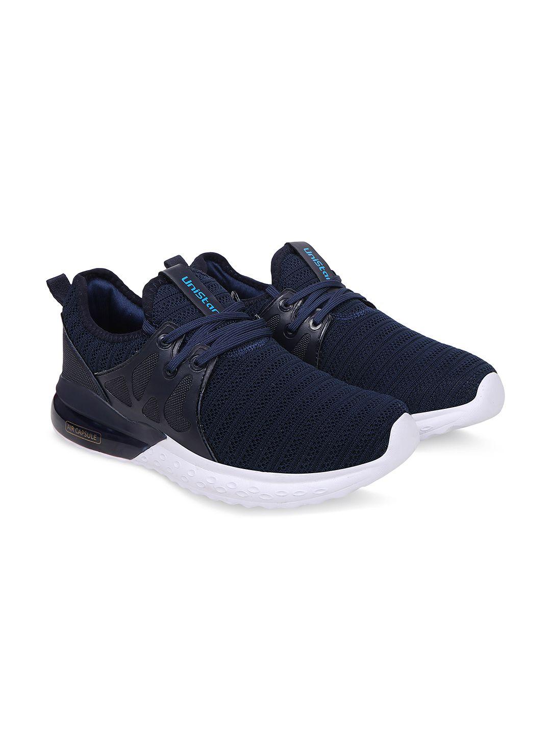 unistar men navy blue mesh walking shoes