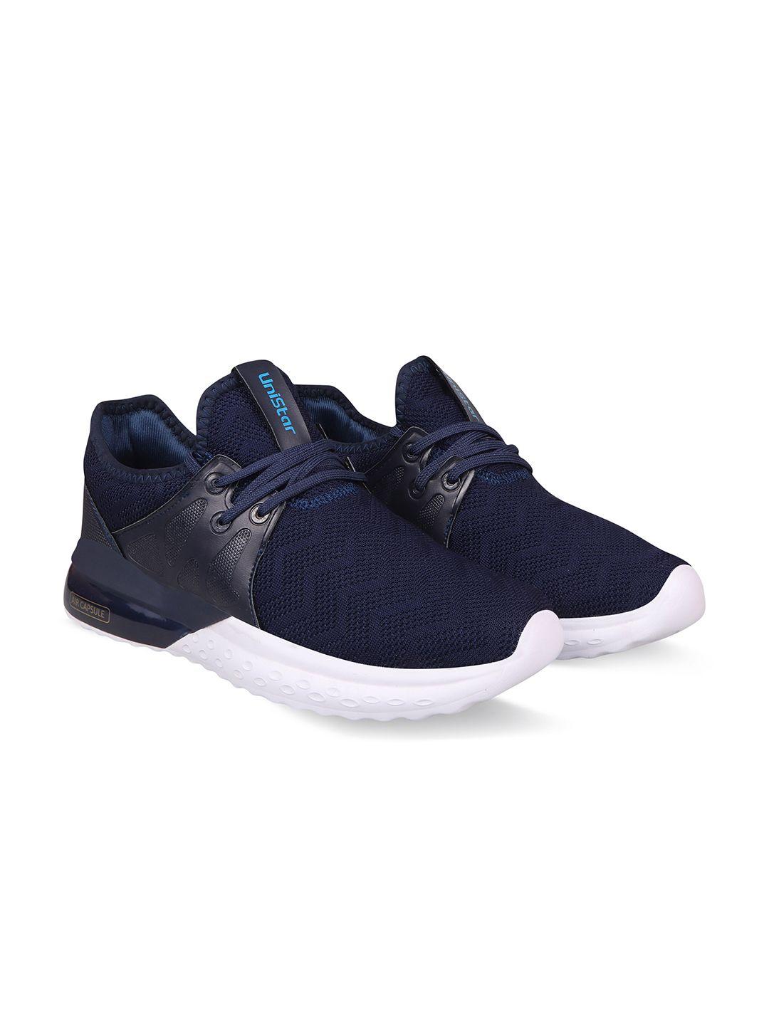 unistar men navy blue mesh walking shoes