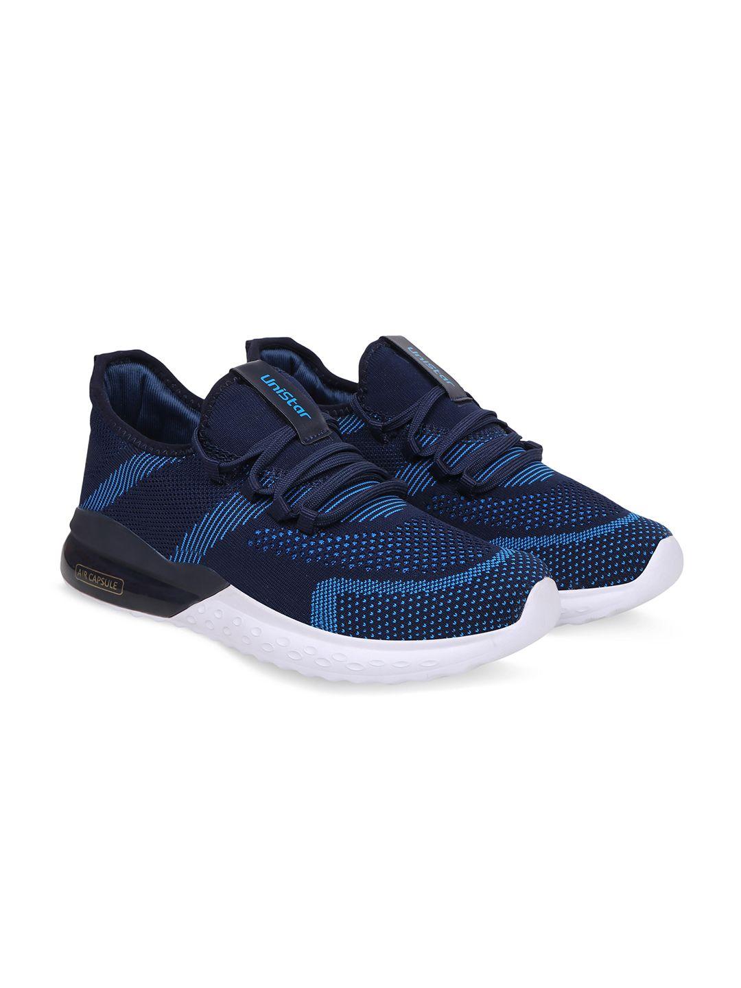 unistar men navy blue mesh walking shoes