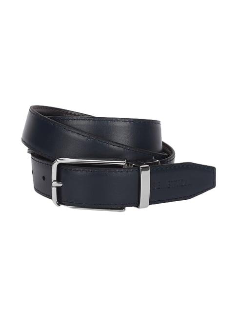 united colors of benetton black & brown casual reversible leather belt for men
